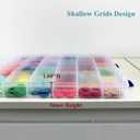 2 Pack Fixed 48 Grids Clear Plastic Divider Storage Box, Transparent Organizer Container Case for Bead, Button, Jewelry, Diamond, Craft, Small Parts, Sewing KitDIY Accessories