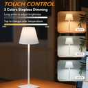 2 Pack Cordless Table Lamps Rechargeable, Battery Operated Touch Dimmable LED Lamp with 3 Color Temperatures, Adjustable Height Wireless Table Lamp for Restaurant, Bar, Bedroom