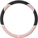 Cute Steering Wheel Cover Universal 4-Season Car Steering Wheel Cover Black (Black Pink)