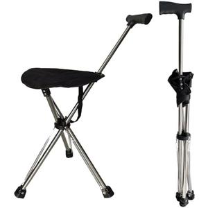 Cane with Seat - Portable Stool Chair, Supports Up to 220 Lbs cameping Chairs, Lightweight Up to 1.8 Lbs, Suitable for Men, Women, Seniors, People with Disabilities (Top-Tier Model A)