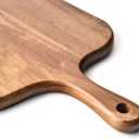 BILL.F Acacia Wood Cutting Board with Handle Wooden Charcuterie Board Paddle Cheese Board Serving Boards for Kitchen Meat, Pizza,Cheese, Bread, Vegetables &Fruits 15'' x 7.5'' x 0.6''