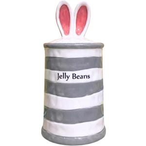 Blue Sky Ceramic Bunny Nibbles Treat Jar