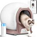 Petcove Automatic Self Cleaning Litter Box for Multiple Cats - PurrTek with Smart App (5GHz Wi-Fi), Triple Odor Control, Quiet Operation & Advanced Safety Sensors