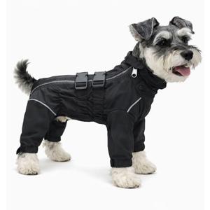 Lovelonglong Waterproof Dog Raincoat 4-Leg Full Body Dog Rain Suit with Reflective Strips & Leash Opening, Outdoor Dog Jacket for Rainy Weather, Large