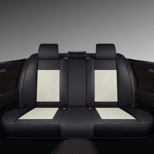 GXT Bench Seat Cover, Premium Faux Leather Bench Seat Covers for Trucks - Universal Fit for Most Sedans SUV Pick-up Truck, Durable for Long Lasting Protection(White and Black)