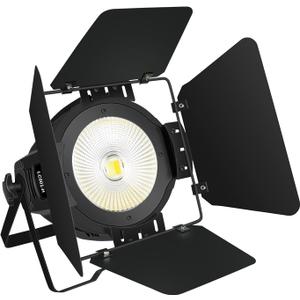 StageLights with Barn Doors - 100W COB LED Spotlights, Warm & Cold White Par Lights - DMX/Master-Slave DJ Lights, Church & Theater Spotlights