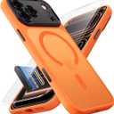 JUESHITUO Magnetic for iPhone 17 Pro Case: Upgraded [Full Camera Protection], with [1X Screen Protector] [Camera Button], 6.3" Case for iPhone 17 Pro, Orange