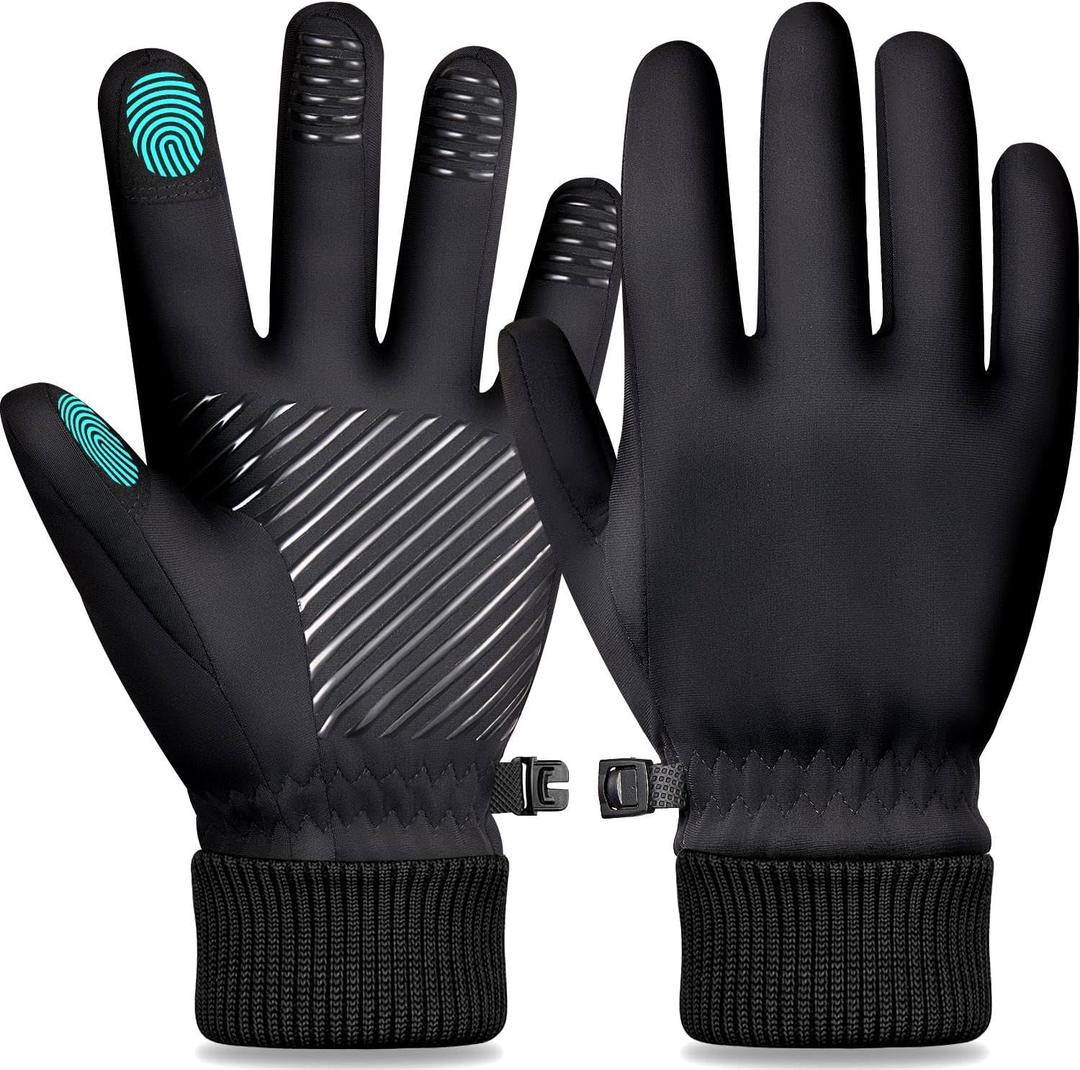 Waterproof Winter Gloves for Women and Men: Thermal Gloves with Touchscreen Fingers for Running in Cold Weather (Medium, Black)