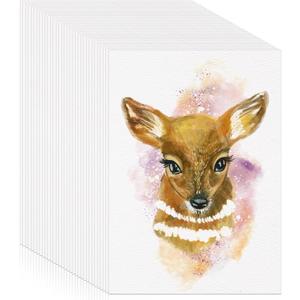 120 Sheets Watercolor Paper Bulk, 140 lb/300 GSM Cold Press Paper White Water Color Paper for Kids Child Students Adults Artists Drawing Valentine Gift Cards(2.5 x 3.5 inch)