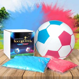 Gender Reveal Soccer Ball with Powder, Revelacion de Sexo de Bebe 2 Big Bags of Pink and Blue Gender Reveal Powder for Boy or Girl Baby Gender Reveal Ideas