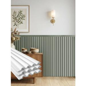 Upick Wainscoting Panels Beadboard, Paintable PS Wall Paneling for Accent Wall 59" x 40", White