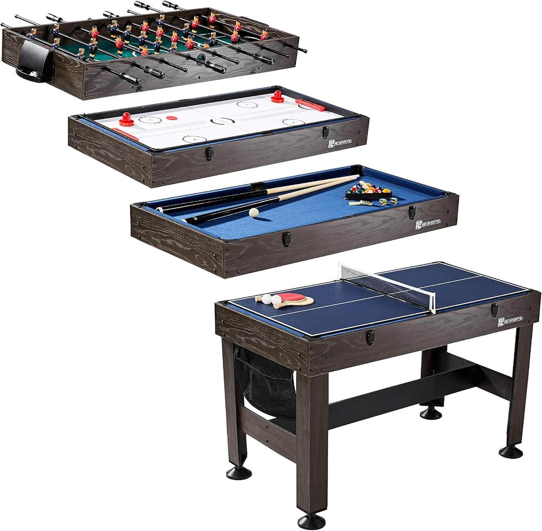 MD Sports Combination Games Multiple Styles Arcade Collection, Billiards, Hockey, Foosball, Ping Pong, Perfect for Family Game Rooms