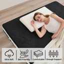 Zelladorra Japanese Floor Mattress, Quilted Futon Mattress with Anti-Slip Bottom, Foldable Floor Bed with Storage Bag and Straps, (Black, Full（80" x 54")