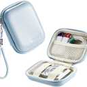 portable came cases Digital Camera Case for CAMKORY, Kodak, Canon & More - Small Travel Compact Pouch with Mesh Pocket for Accessories & SD Card (Blue)