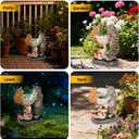 Garden Cat Statue with Solar Lights - Outdoor Garden Decor Kitten Ornament for Lawn, Yard, Patio, Balcony - Unique Birthday/Housewarming Gifts for Women, Mom, Grandma, Cat Lovers