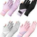 4 Pairs Women UV Protection Touchscreen Gloves Full Finger Sun Protection Driving Gloves for Summer Outdoor Cycling