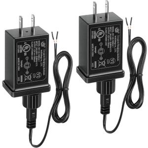 Feekoon 2 Pack 12V 1.5A Replacement Yard Inflatable Adapter with 9.8ft Extension Cables, Class 2 Power Supply Adaptor for Christmas Inflatable Device, Waterproof Yard Inflatable Power Supply Plug