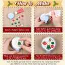 Vesici 12 Pcs Christmas DIY Mini Hair Brush with Mirror Cute Folding Hairbrush with Resin Christmas Tree Santa Candy Cane Bow Decor for Decorate Your Own Mirror Party Activity DIY Creative Craft