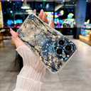 for iPhone 11 Pro Case Bling Cute Flowers Butterfly, Slim Glitter Cover, Raised Camera Lens Protection Shockproof Sparkly Floral Phone Case for Women Girls 5.8" - Blue