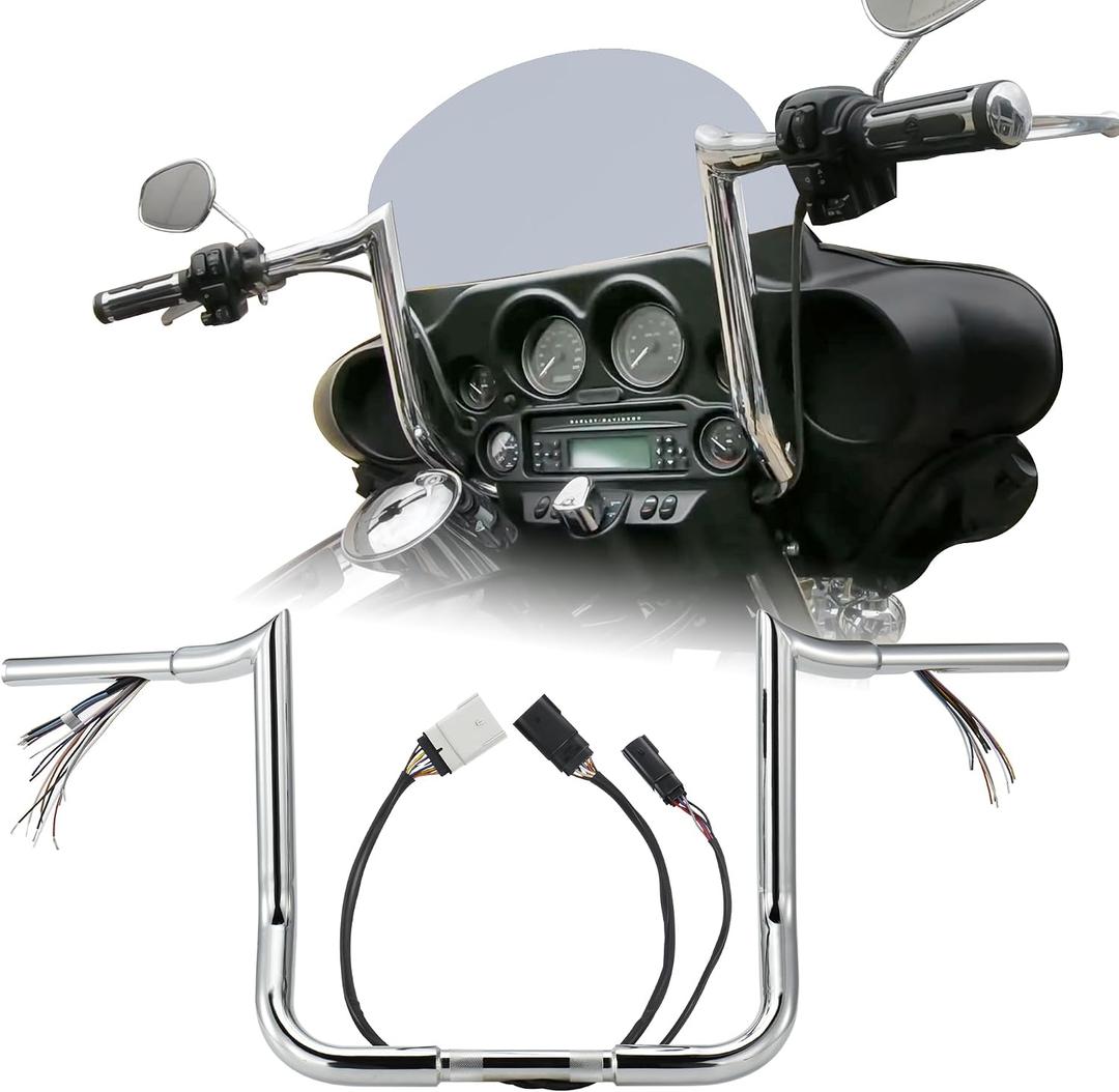 1 1/4" Fat 12" Rise 2008-2013 Street Glide Handlebars, Chrome