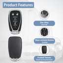 Key Fob Cover Replacement Fits for 2016-2023 Chevy Malibu Camaro/ 2016-2021 Cruze/ 2018-2021 Equinox Traverse/ 2019-2021 Blazer Keyless Entry Key Fob Case Shell HYQ4AA HYQ4EA