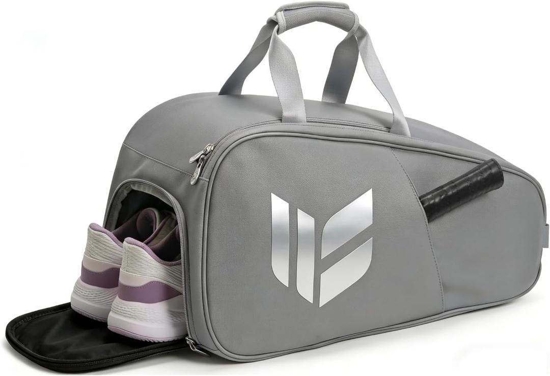 Smartway Tennis Bag for Men Women, 6 Rackets Large Racquet Bag with Shoe Compartment & Insulated Pocket, Waterproof Gym Backpack & Sports Duffel for Pickleball, Training and Daily Use