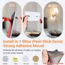 Peel and Stick Wall Sconces, Stick On Wall Sconce Set of 2, Battery Operated Wireless Adhesive Wall Lights, Corn Bulb with 10000mAh Battery, Easy Install for Bedroom Living Room Wall Decor