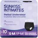 Disposable Period Underwear for Women with Heavy Flow, Low-Rise Unscented Postpartum Essentials, Black, Small/Medium, 10 Count