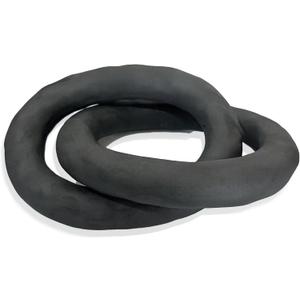 UPWOIGH Black Knot Inspired Modern Ceramic Decor,Large Minimalist Sculptures Coffee Table Decor, Big Boho Ceramic Link Chain Decorative,Statues Home Dcor for Living Room,1Pack Gift