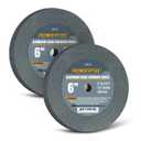 POWERTEC Bench Grinder Wheel 6 Inch 100 Grit, Aluminum Oxide Grinding Wheel for Bench Pedestal Grinder, 3/4" Thick 1/2" Arbor, Sharpening & Shaping Drill Bits, Blade, and Chisel 2PK (15519-P2)