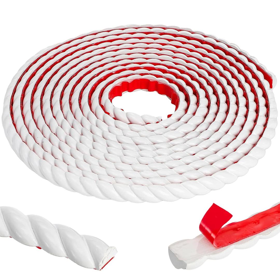 Flexible Molding Trim, 16.4 Ft Peel and Stick Molding Trim for Wall, Self-Adhesive Moulding Trim 196.8'', DIY Wall Trims Caulk Strip for Mirror Window Frame Cabinet Edge, Home Decor Protection