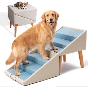 22.05" H Dog Stairs for High Bed, 6-Step Non-Slip Dog Steps for Large Dogs