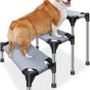 Dog Stairs for Small Dogs - 3 Tiers Dog Steps for High Bed and Couch Sofa 17.7" H, Non-Slip Bottom Pet Stairs, for Dogs and Cats Climbing