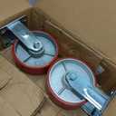 VEVOR Caster Wheels Set of 4, 6" Heavy Duty Casters (2 Rigid and 2 Swivel Casters with Side Brake) Polyurethane Iron Core Plate 4000LBS Capacity
