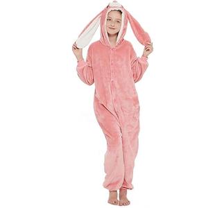 ABENCA Easter Bunny Onesie Pajamas for Unisex Adult Cartoon One Piece Animal Rabbit Halloween Christmas Cosplay Costume (Pink Bunny, Large)