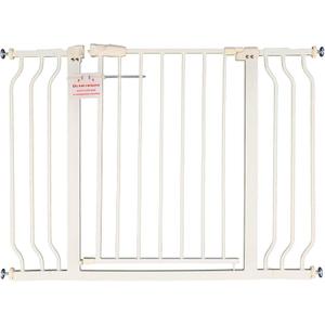 BalanceFrom Easy Walk-Thru Safety Gate for Doorways and Stairways with Auto-Close/Hold-Open Features, Fits 29.1-43.3 Inch Openings, Multiple Heights and Colors (White)