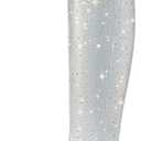 Rollda Rhinestone Cowboy Boots, Sparkly Over the Knee Cowgirl Boots, Pointed Toe Knee High Boots with Chunky Heel Thigh High Boots (8, Silver)