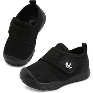 FEETCITY Toddler Shoes Boys Girls Toddler Slip On Sneakers Kids Tennis Shoes Sports Shoes Walking Shoe (Black) 20