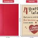 2 x Happy 4 Year Anniversary Card for Girlfriend Boyfriend, Fourth Wedding Anniversary Card for Wife Husband, Romantic Four Year Love Cards Gift for Him Her, Sweet Marriage Milestone Gift