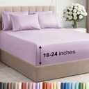 Extra Deep Full Sheet Set - 6 Piece Breathable and Cooling Sheets - Hotel Luxury Bedding for Women, Men, Kids & Teens - Easy & Secure Fit - Soft and Wrinkle Free - Extra Deep Pockets - Light Lavender