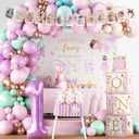 Fairy First Birthday Decorations 167Pcs Floral Fairy Themed 1st birthday Party Decorations Include Banner Balloon Arch Kit Boxes Backdrop Cake Topper Paper Tassels for Birthday Party Decorations