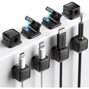 EACH COOL Cord Organizer 8 Pack  Magnetic Cable Clips for Cable Management, Office Setup, Cord Holder for USB Charging Wires, Adhesive Wire Clips for Home or Work