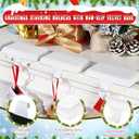 Huwena Metal Christmas Stocking Holders Shiny Mantel Heavy Duty Stocking Hooks Glitter Hanging Hangers Christmas Ornaments for Fireplace Window Mantle Table Decoration(Stylish,White,4 Pcs)
