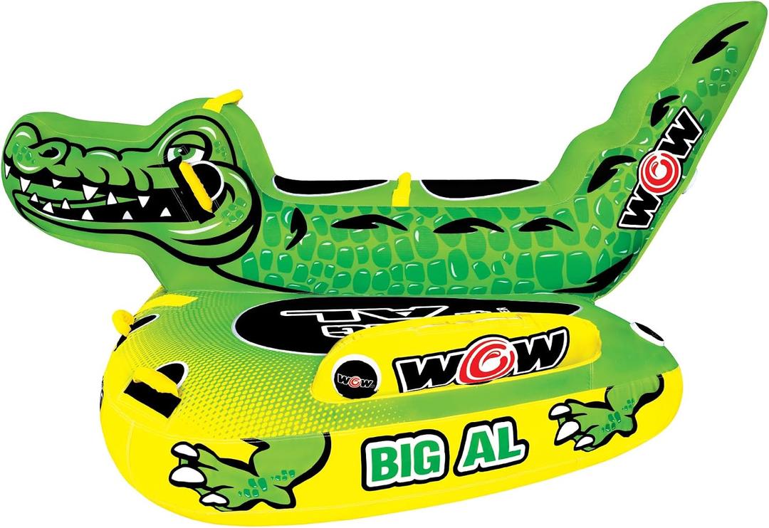 WOW Sports Big Al Alligator Towable Tube - 1-4 Person - Nylon Cover, One