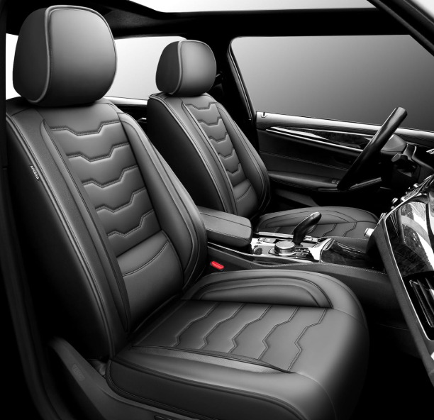 Conjie Car Seat Covers Premium Leather for Honda Accord 2007-2020 2021. Waterproof， Breathable, Scratch-Resistant & All-Weather Seat Cushion Protector（Full Set,Black)