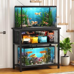 BSONE 20-29 Gallon Fish Tank Stand, Aquarium Stand Shelf, 0.71" Thickened Tabletop, 31" Wx17 Dx31 H, Black