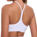 Women's Sports Bras Y Back Racerback Removable Padded Strap Yoga Bras Low Impact Workout Top (X-Large, White)