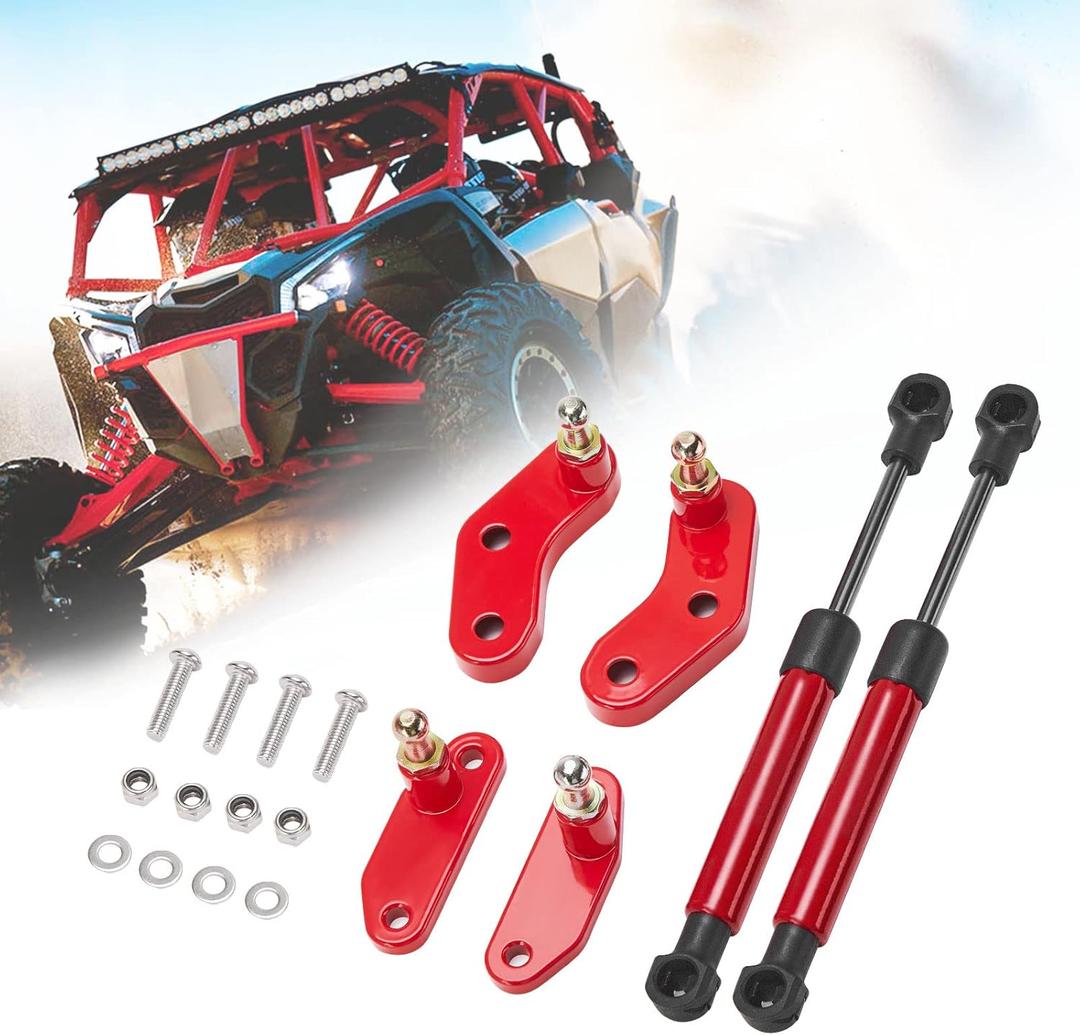 Kemimoto X3 Door Opener Kits Door Shocks Struts Compatible with 2017-2025 Can Am Maverick X3 and Max Front and Rear Doors, Red