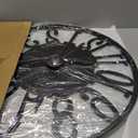 LEIKE 32" Oversized Large Wall Clocks,Silent,Non Ticking,Battery Operated Modern Round Big Wood Decorative Metal Wall Clock for Living Room, Bedroom,Kitchen,Farmhouse,Office Decor - Black,32 Inch (Redwood and Roman Number)