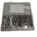 225-Piece Assorted Fastener Set – Includes Screws, Bolts, Nuts, Flat Washers, Lock Washers & Wrench – Organized Storage Case